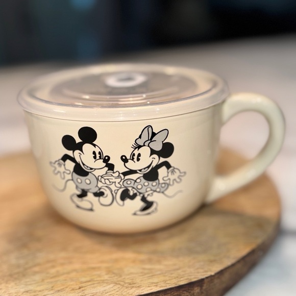 Disney Other - Disney Mickey Minnie Mouse 24oz Ceramic Soup Mug with Pressure Release Lid